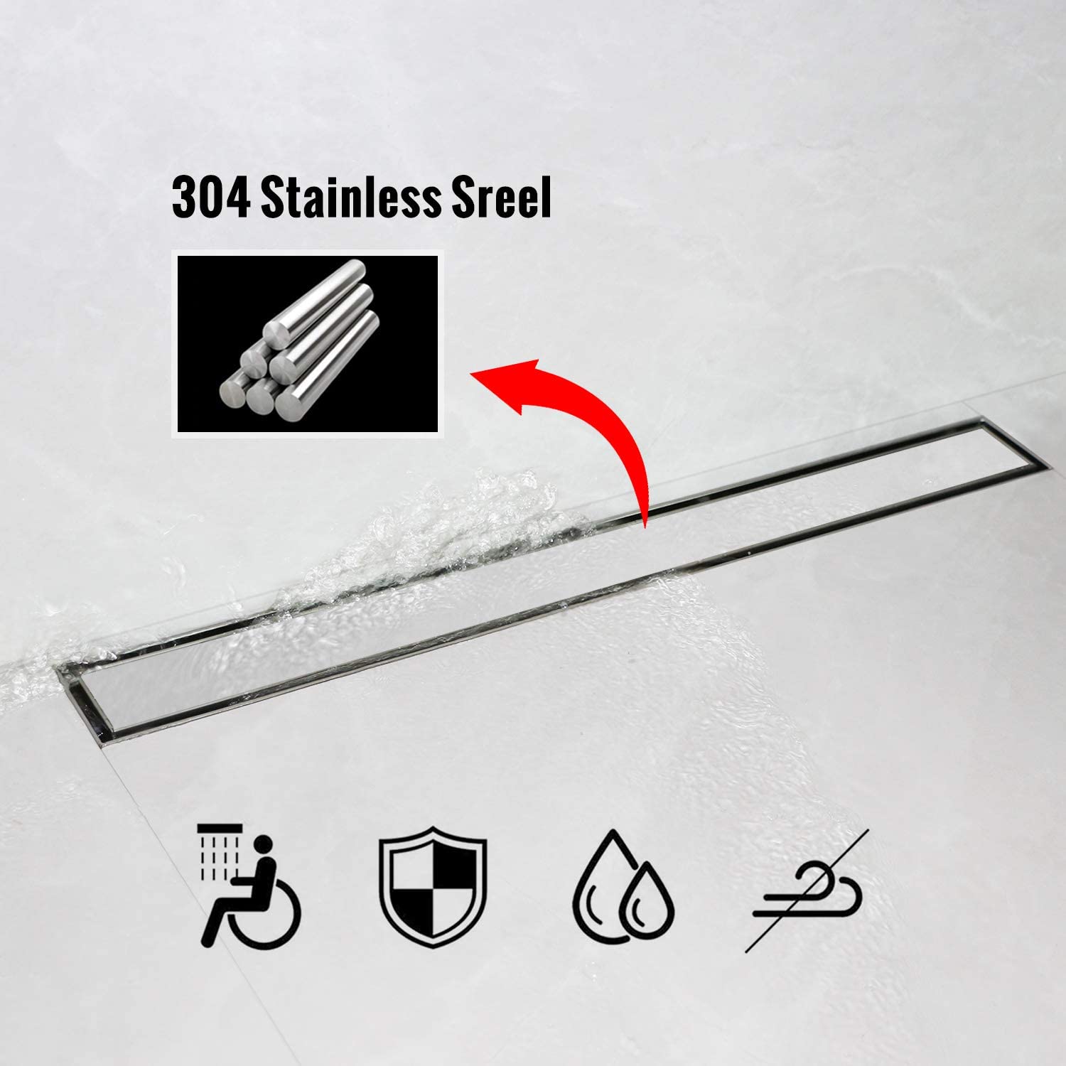 304 Stainless Steel shower drain-6