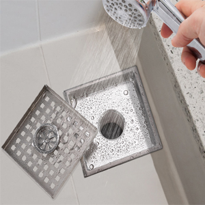 Shower Drain, 6 Inch Square Shower Floor Drain with Flange, Quadrato Pattern Grate Removable, Food-Grade SUS 304 Stainless Steel Shower Drain Silver-5